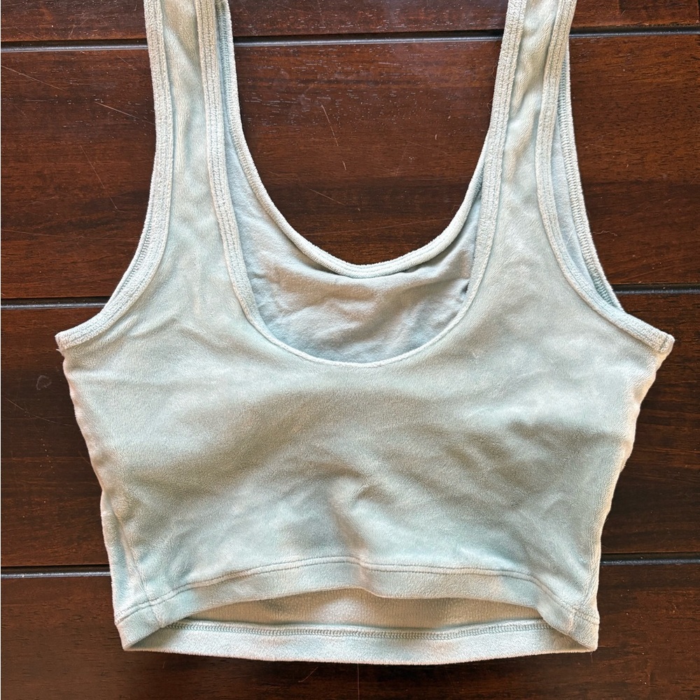 Aerie Velour Sleeveless Fitted Crop Bra - Picture 5 of 11